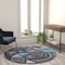 Flash Furniture Blue 5' x 5' Round Abstract Design Area Rug ACD-RGTRZ860-55-BL-GG - alternate 1